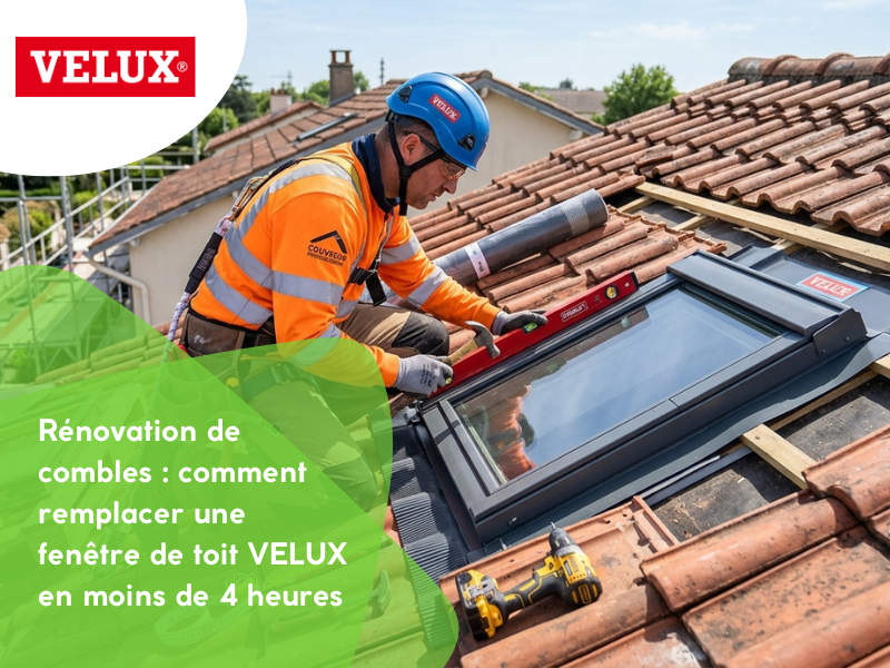 Rénovation de combles : comment remplacer une fenêtre de toit VELUX en moins de 4 heures