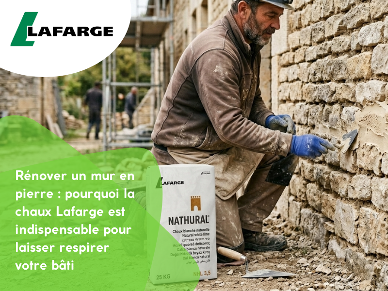 Rénover un mur en pierre : pourquoi la chaux Lafarge est indispensable pour laisser respirer votre bâti