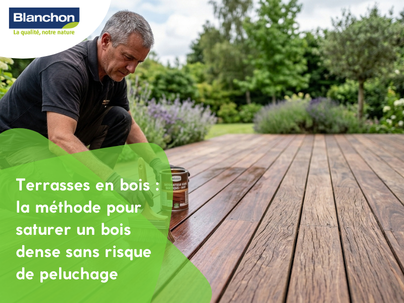 Terrasses en bois exotique ou autoclavé : la méthode pour saturer un bois dense sans risque de peluchage