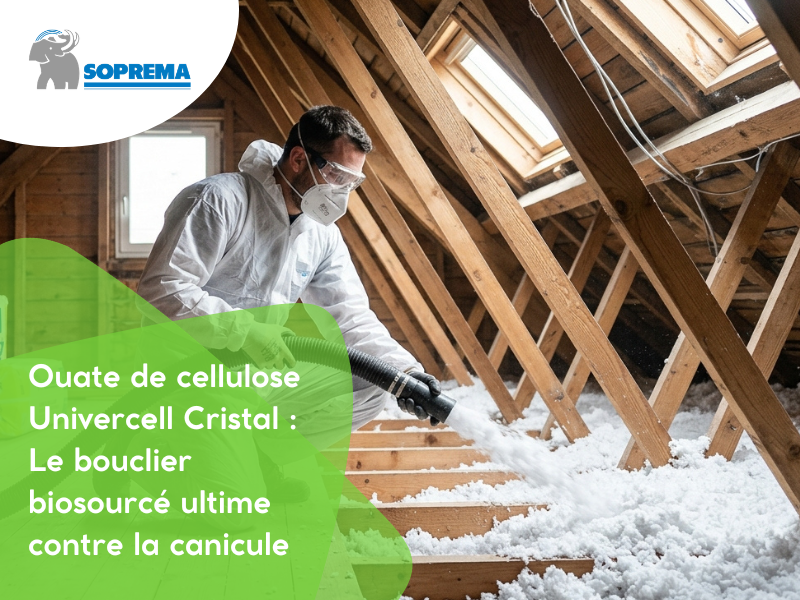 Ouate de cellulose Univercell Cristal : Le bouclier biosourcé ultime contre la canicule