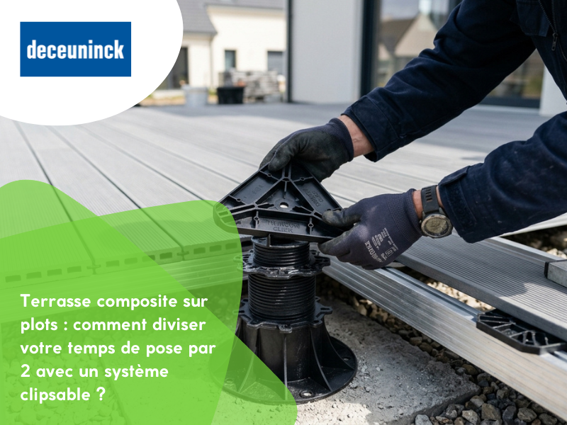 Terrasse composite sur plots : comment diviser votre temps de pose par 2