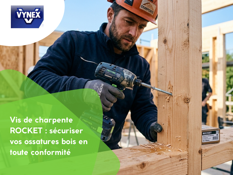 Vis de charpente ROCKET : sécuriser vos ossatures bois en toute conformité
