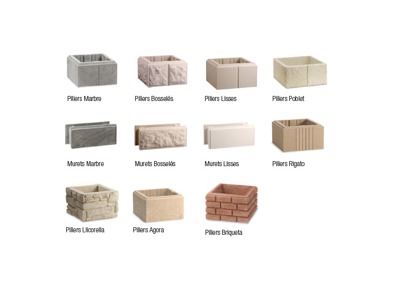 Choix esthétiques et gammes de piliers et murets SAS