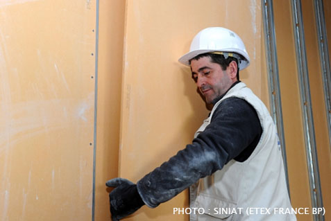 Pose des plaques de plâtre