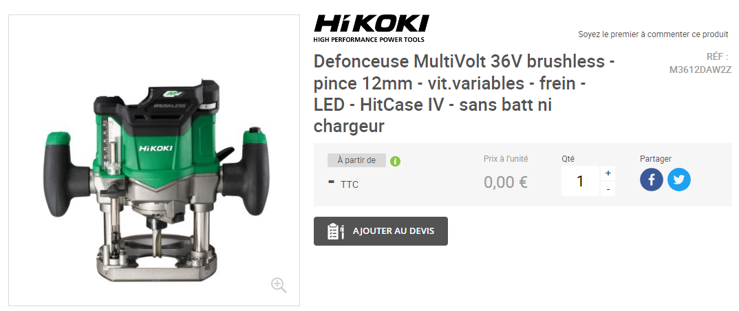 défonceuse Hikoki M3612DA